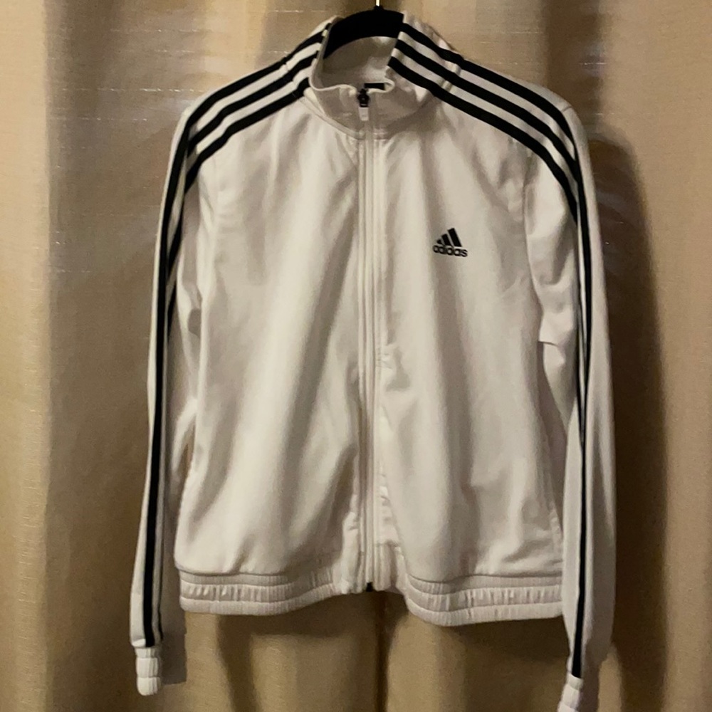 Adidas white track jacket